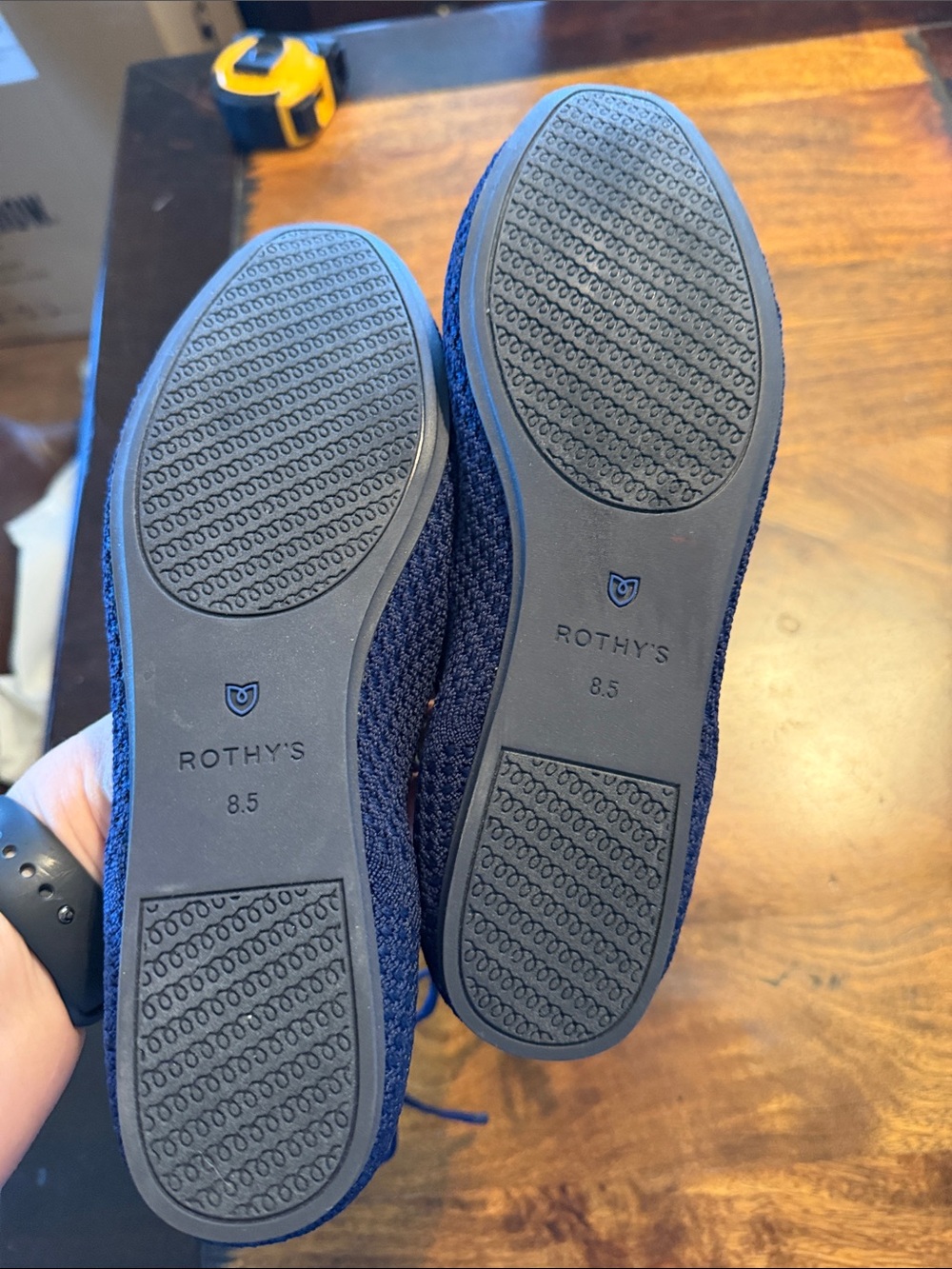 Rothy's Royal Blue Knit Ballet Flats with Heel Tie New! Size 8.5 - Picture 2 of 6